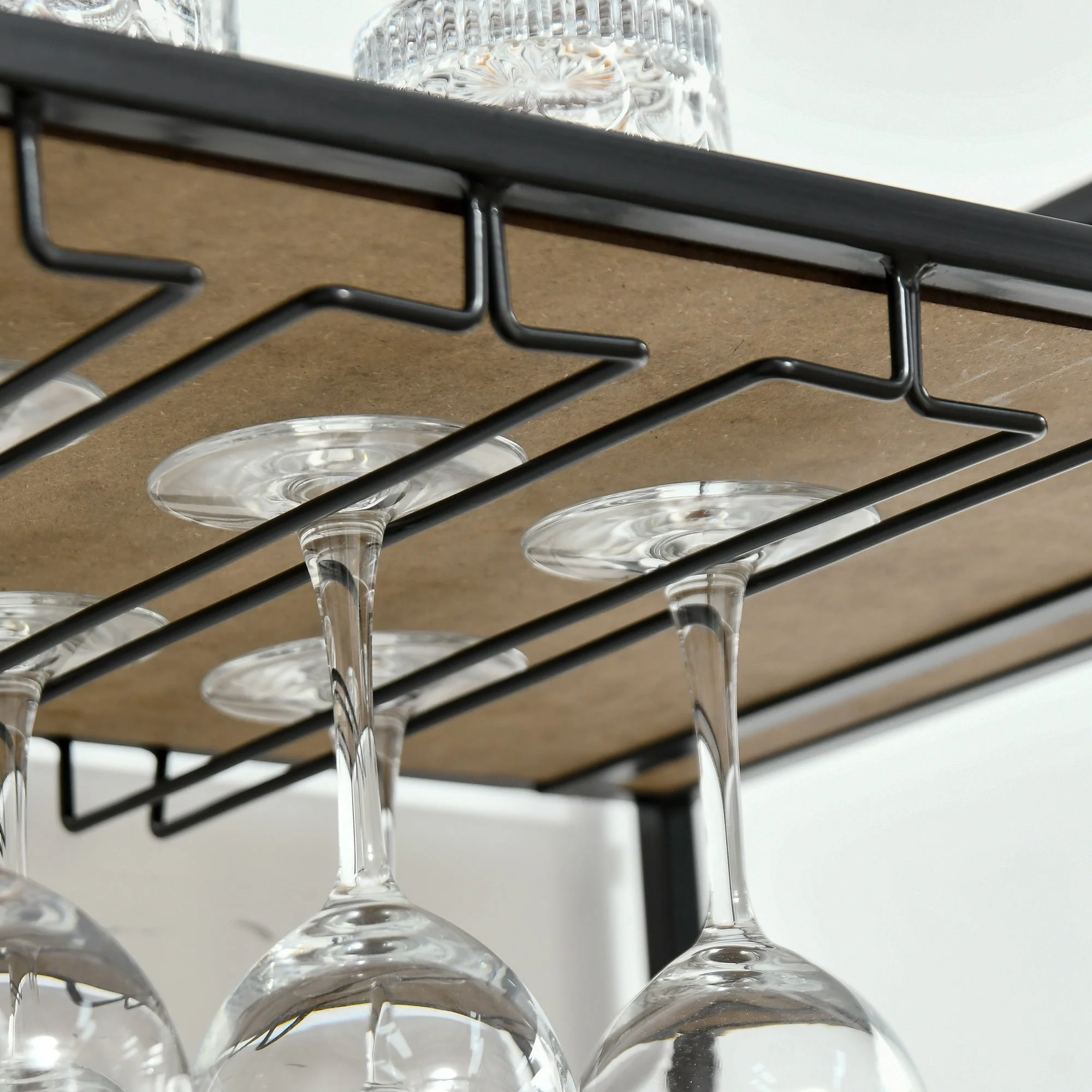 Industrial 30-bottle Wine Rack Barker's Rack Bar Storage with Glass Holders - Image 7