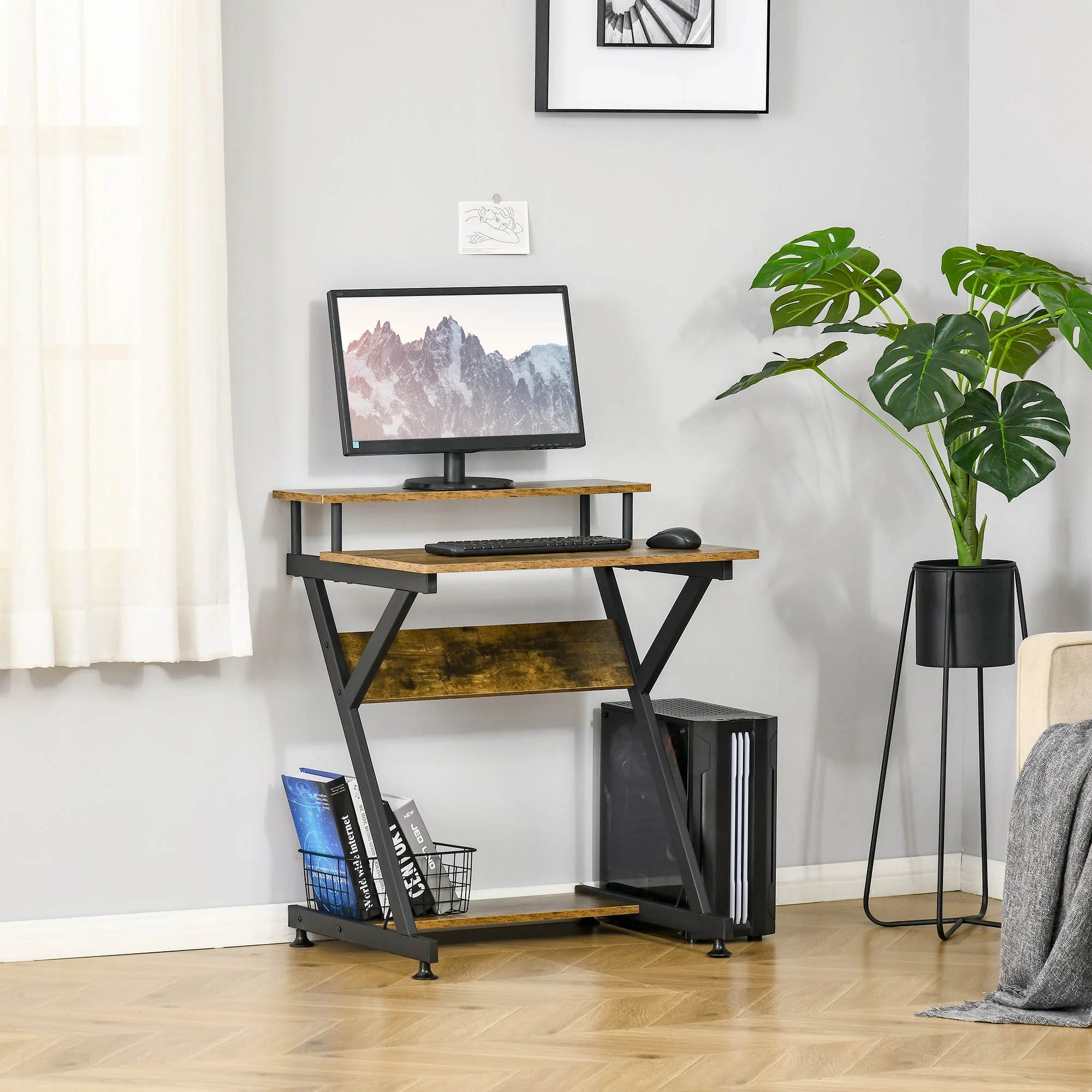 Industrial Computer Desk with Storage - Image 2