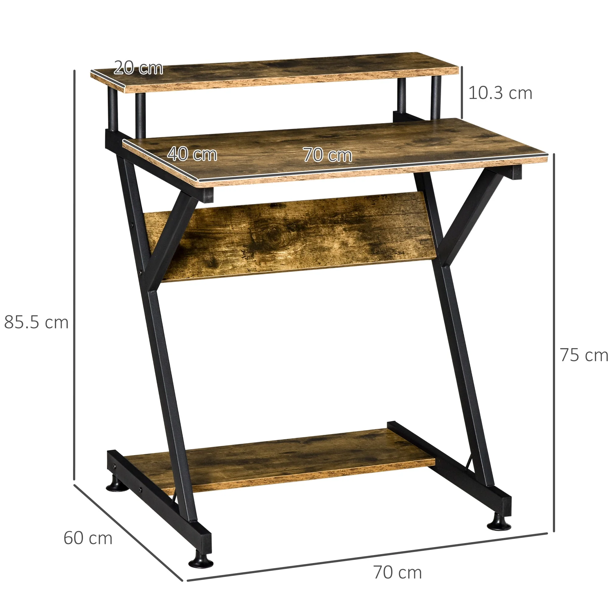 Industrial Computer Desk with Storage - Image 3