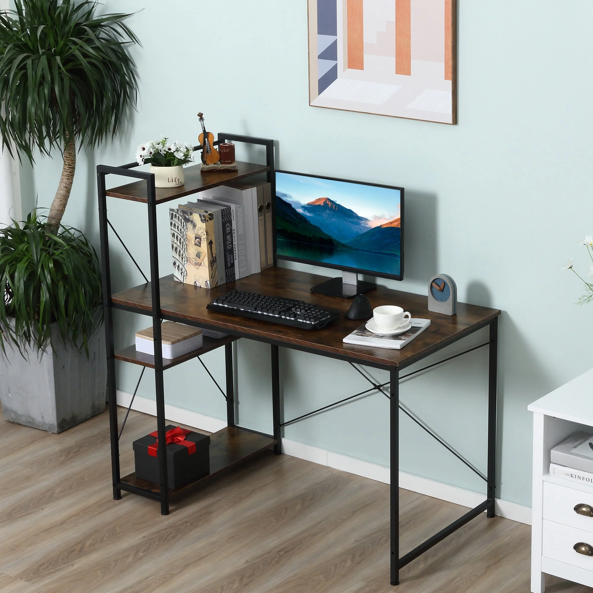 Industrial Computer Desk with Storage - Image 2