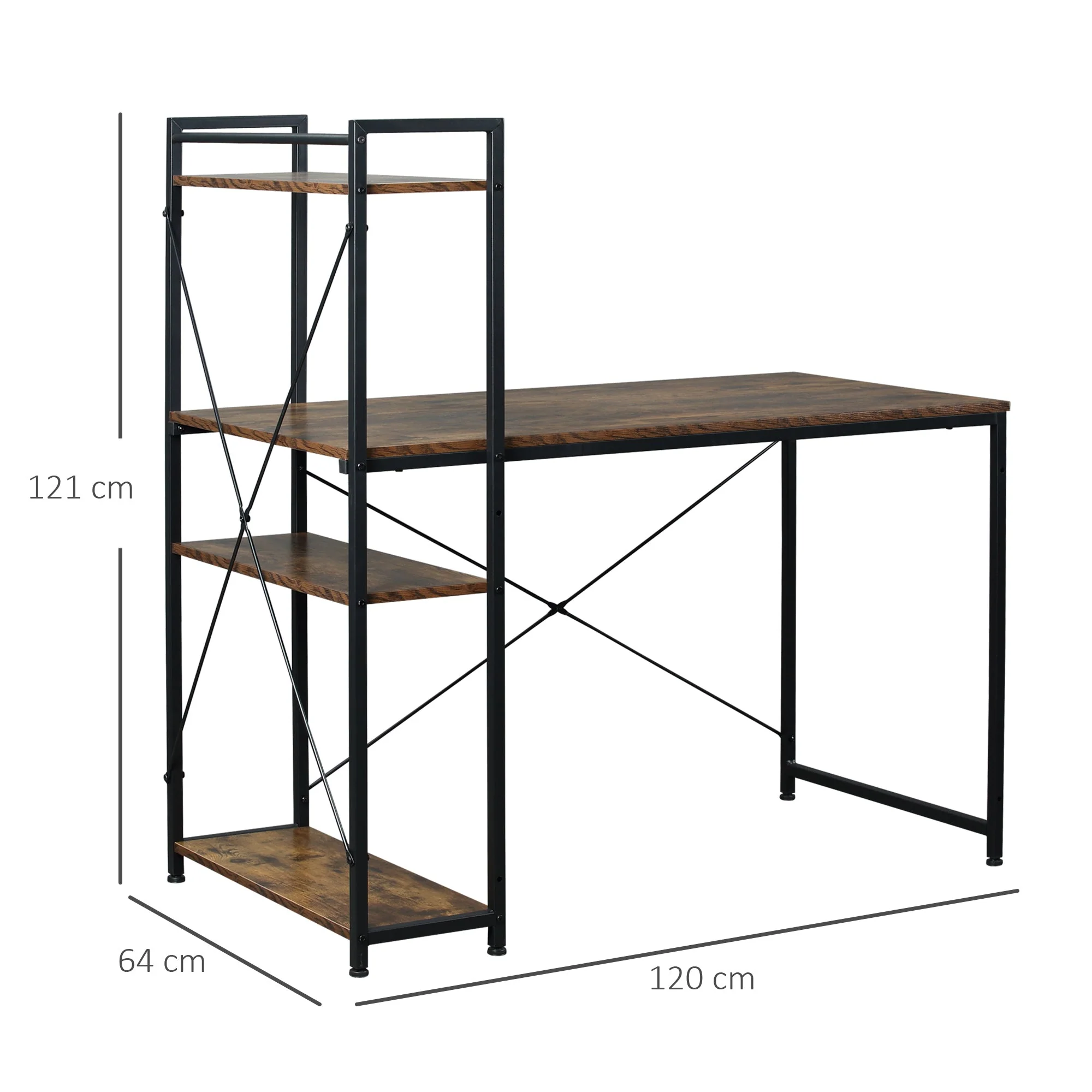 Industrial Computer Desk with Storage - Image 3