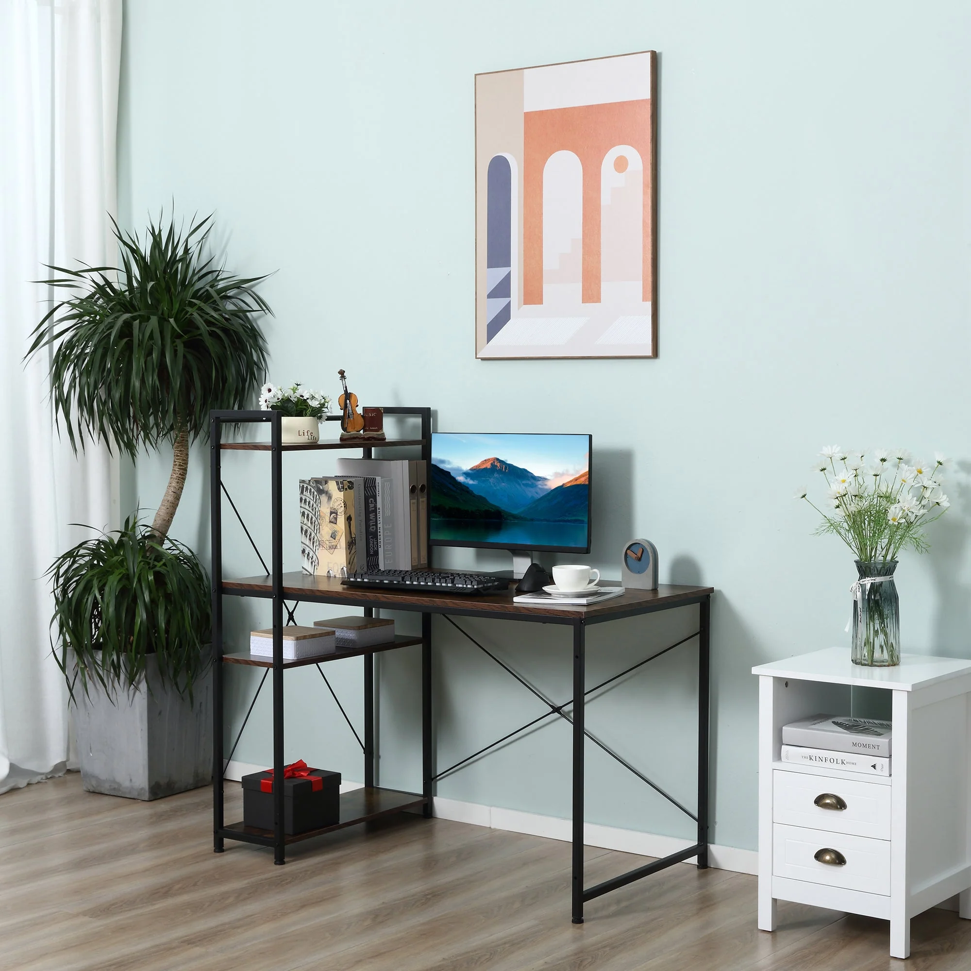 Industrial Computer Desk with Storage - Image 7