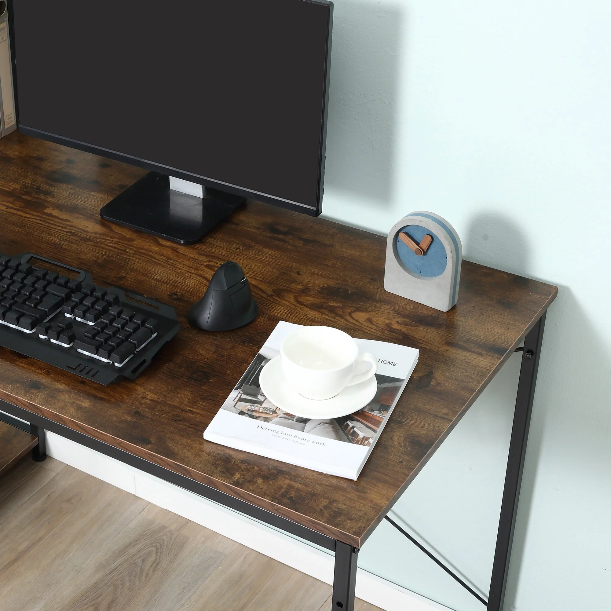 Industrial Computer Desk with Storage - Image 8