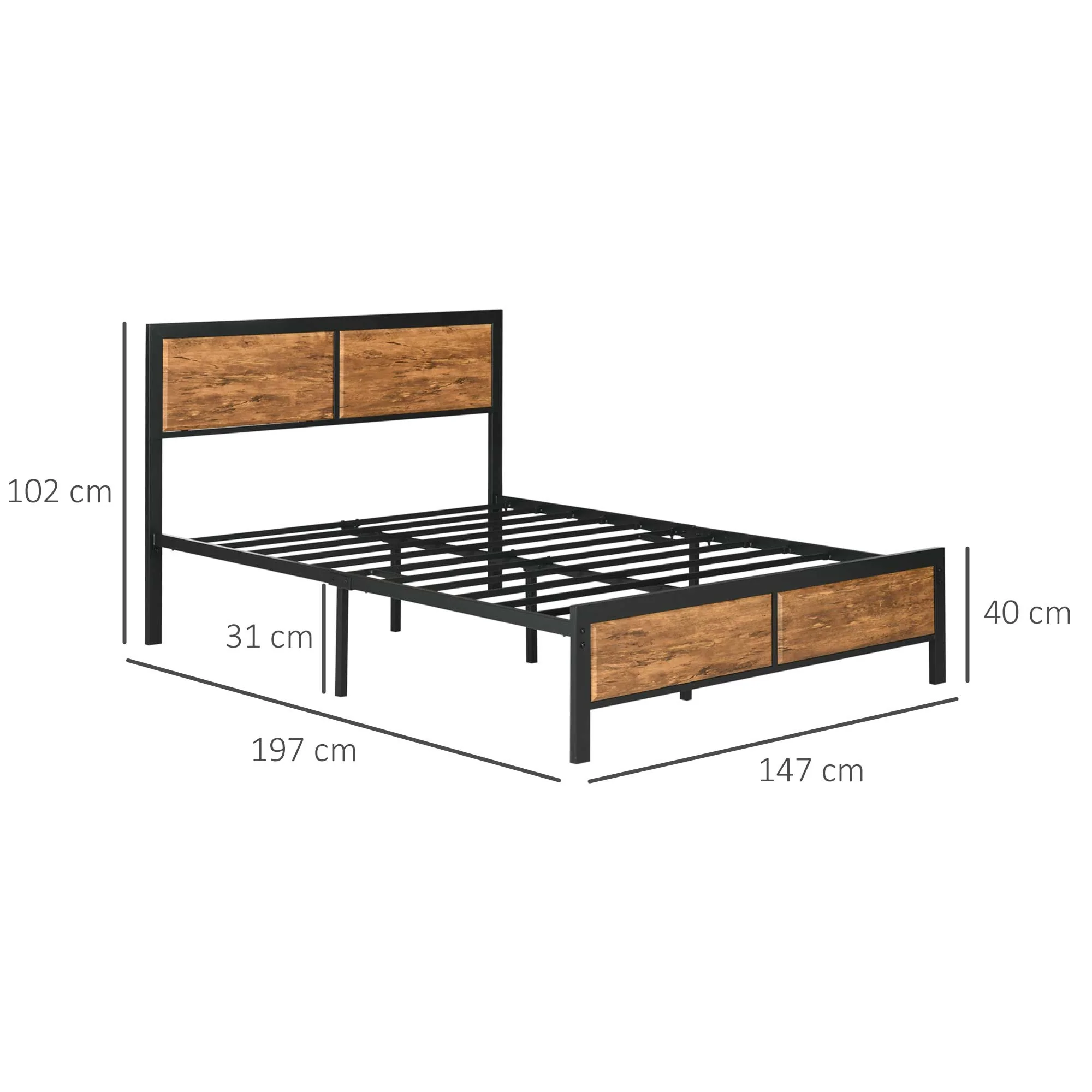 Industrial Double Bed Frame - Image 3