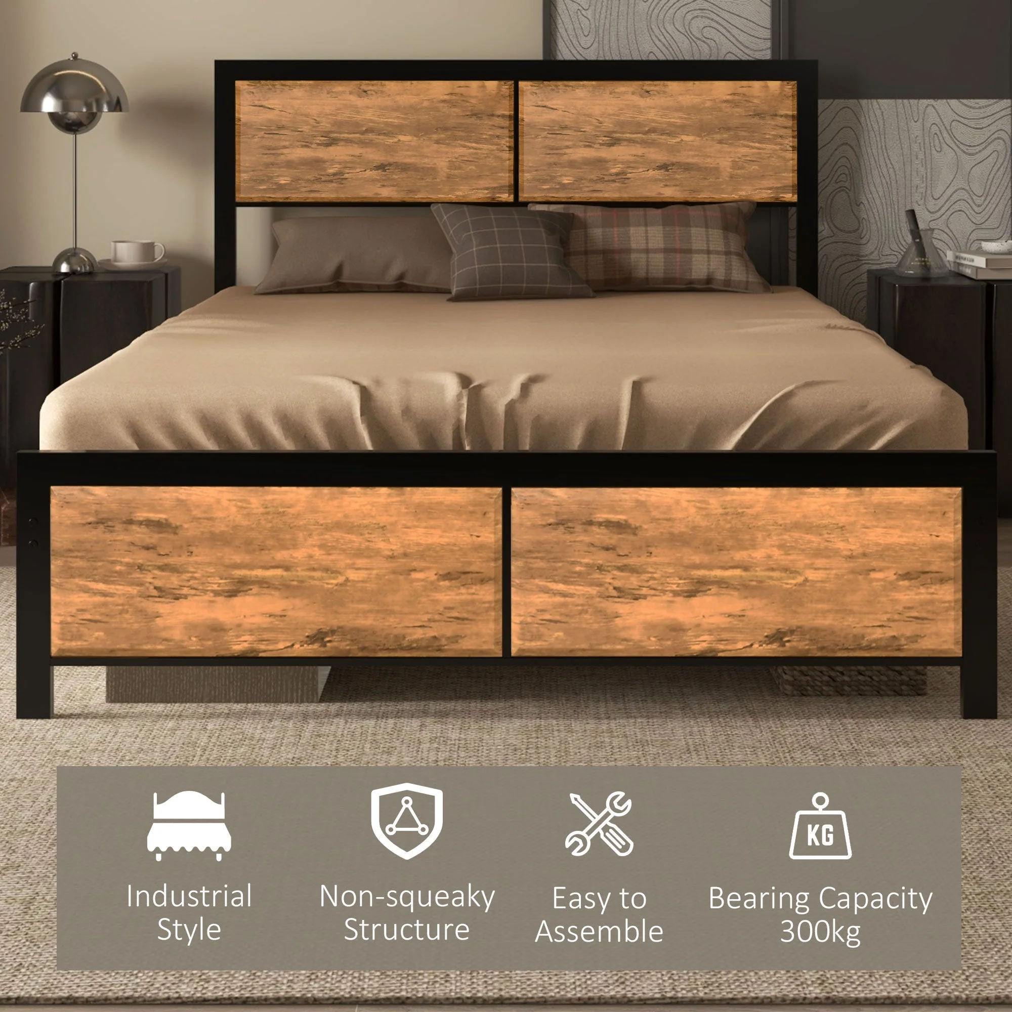 Industrial Double Bed Frame - Image 4