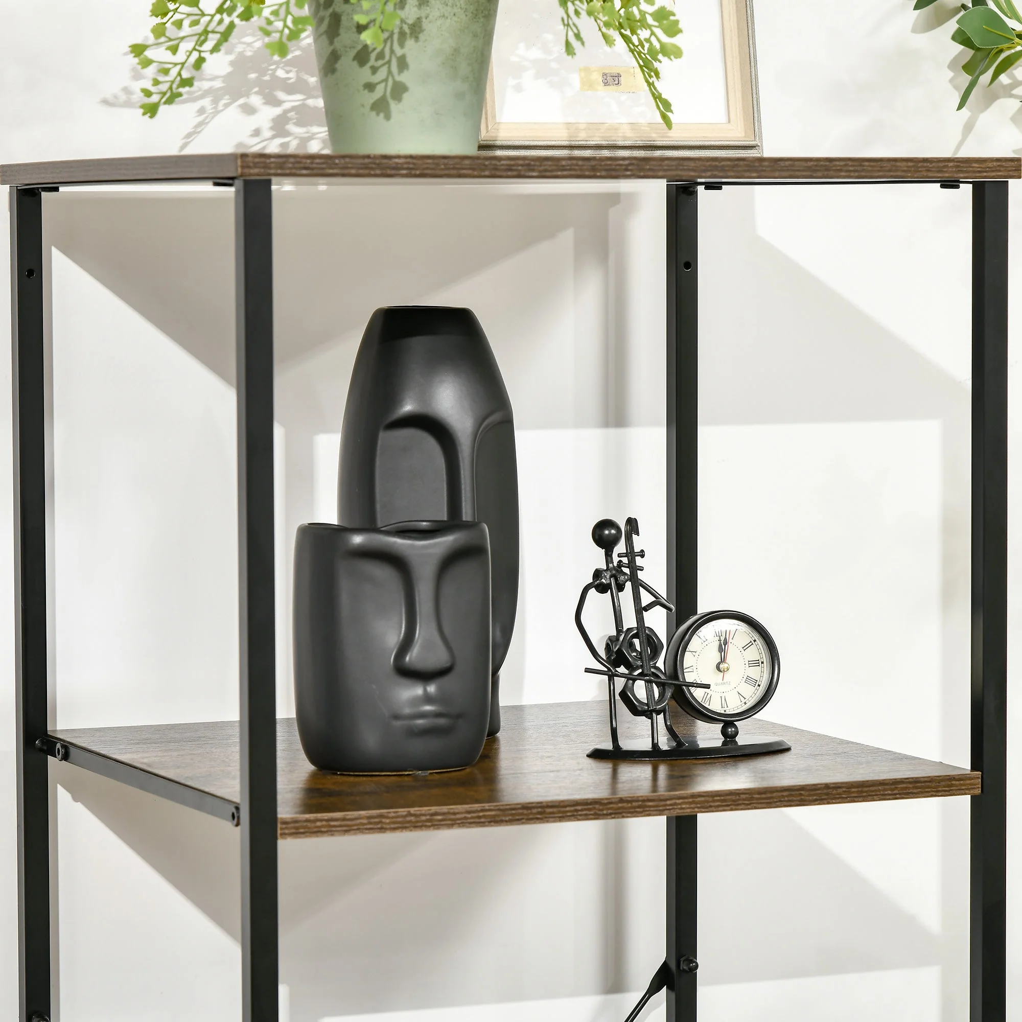 Industrial Storage Cabinet with 2 Open Shelves and 3 Foldable Fabric Drawers - Image 8