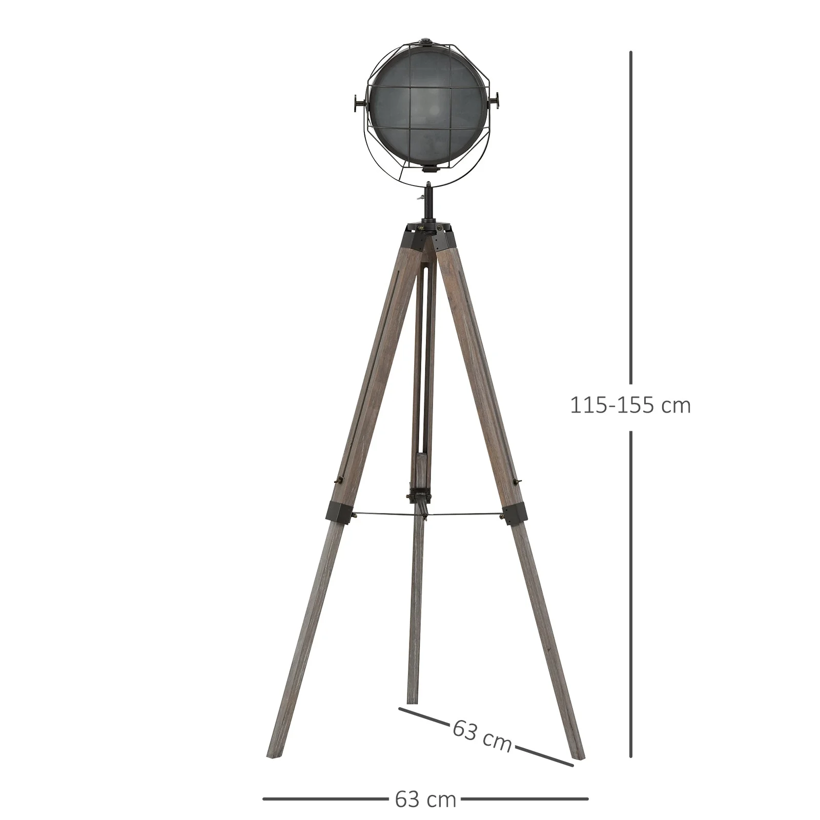Industrial Style Adjustable Tripod Floor Lamp for Living Room Bedroom - Image 3