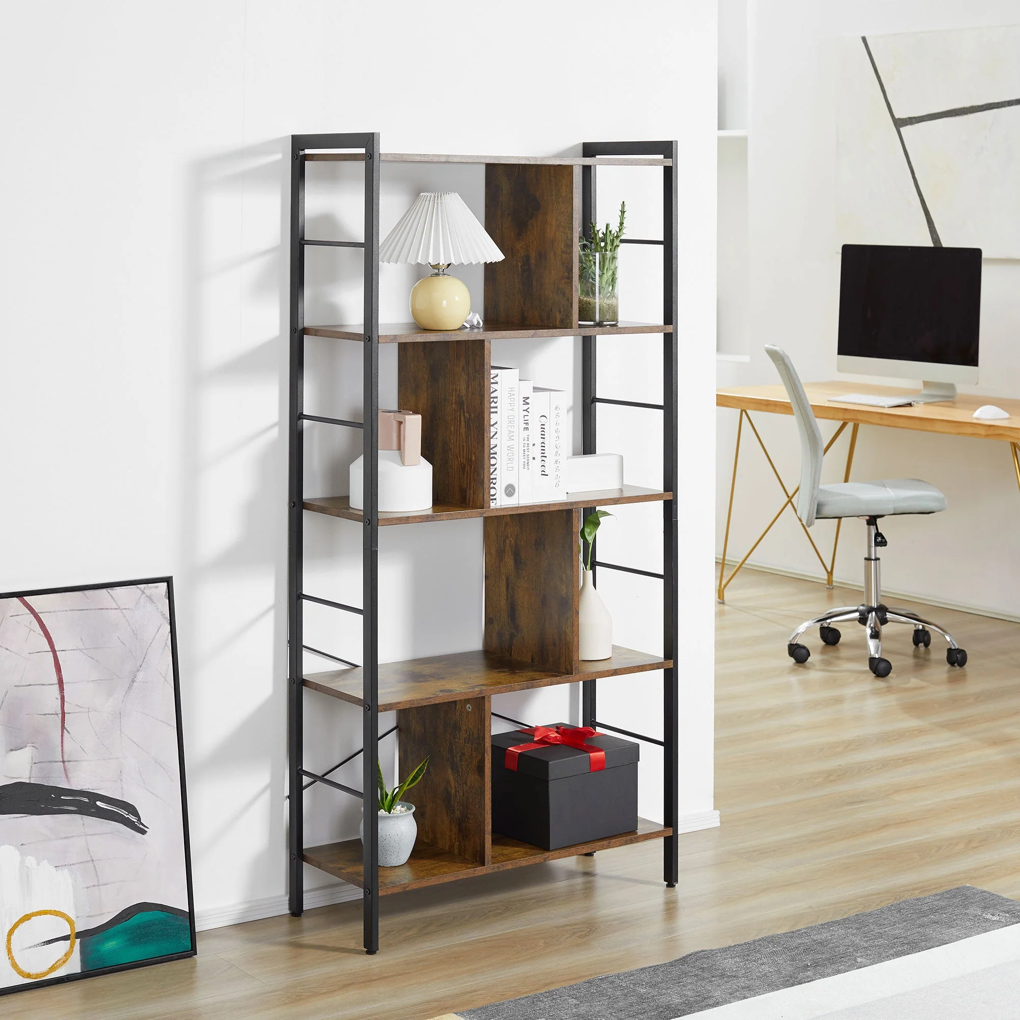 Industrial-Style Four-Tier Shelving Unit - Image 2
