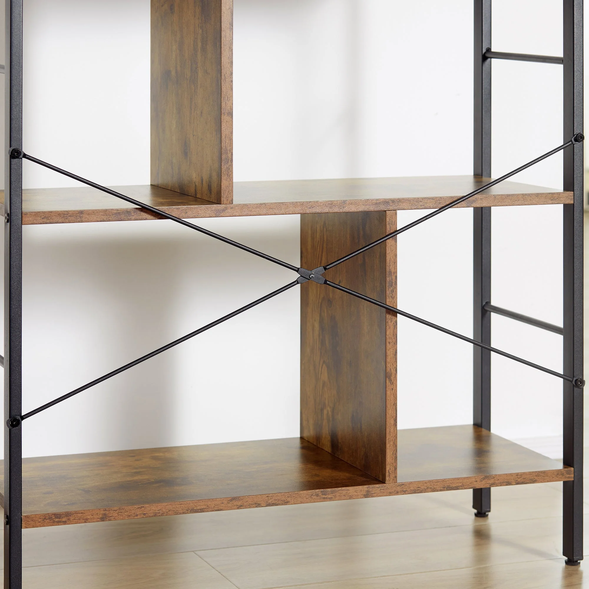 Industrial-Style Four-Tier Shelving Unit - Image 9