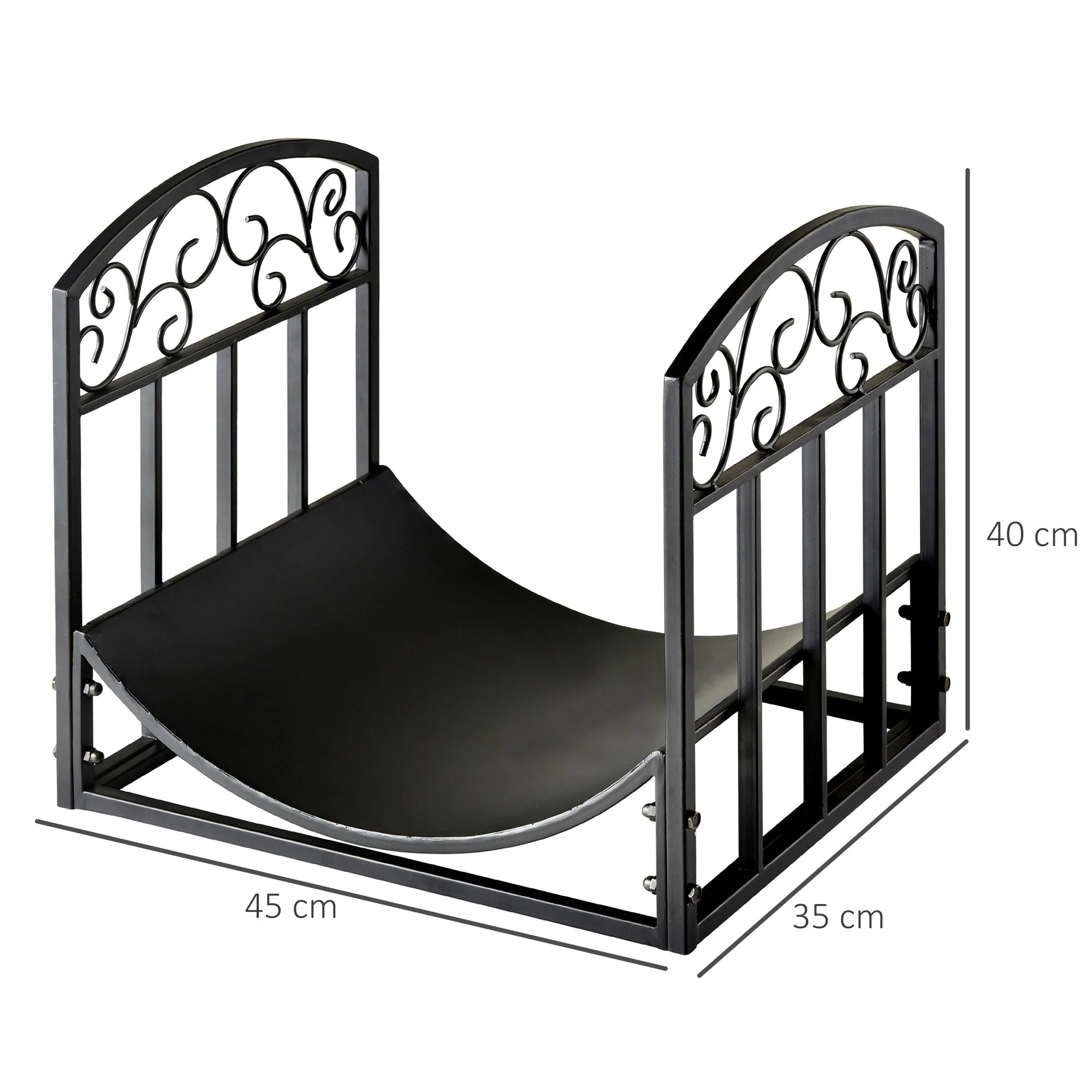 Iron Arched Log Rack Black - Image 3