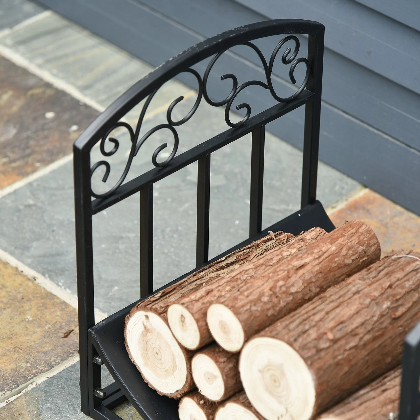 Iron Arched Log Rack Black - Image 6
