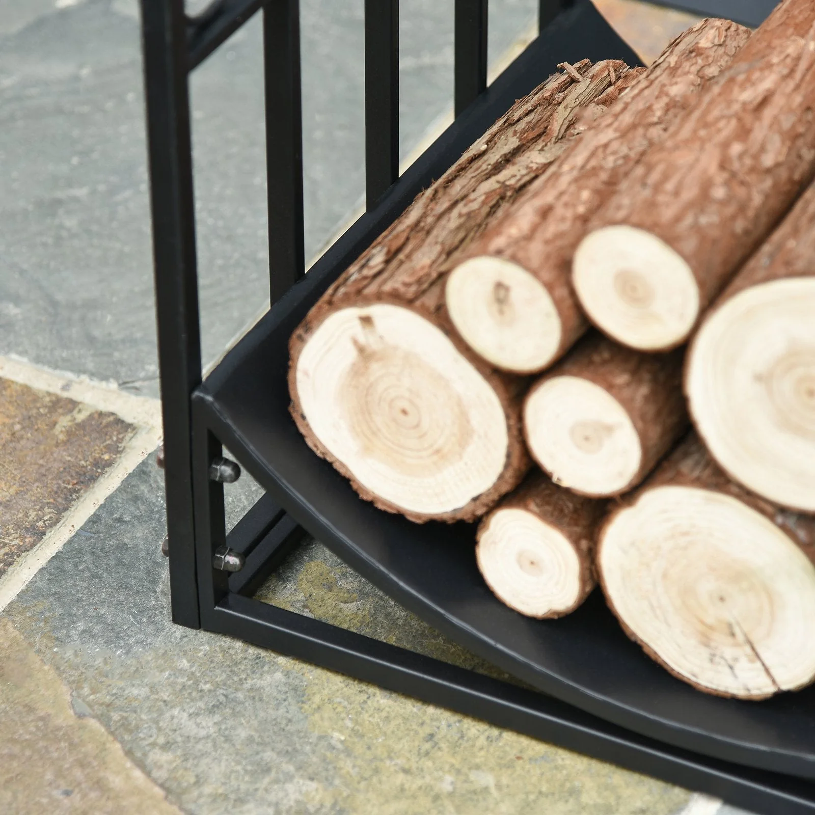 Iron Arched Log Rack Black - Image 7