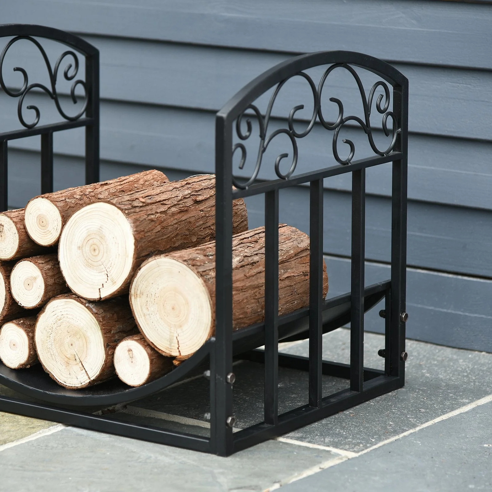Iron Arched Log Rack Black - Image 8