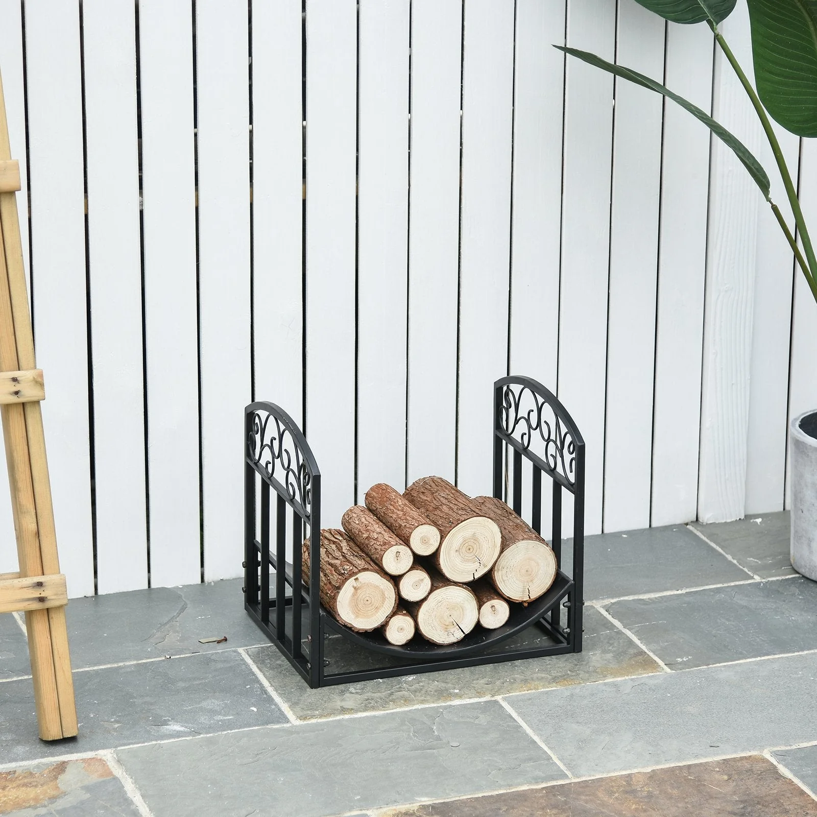 Iron Arched Log Rack Black - Image 9