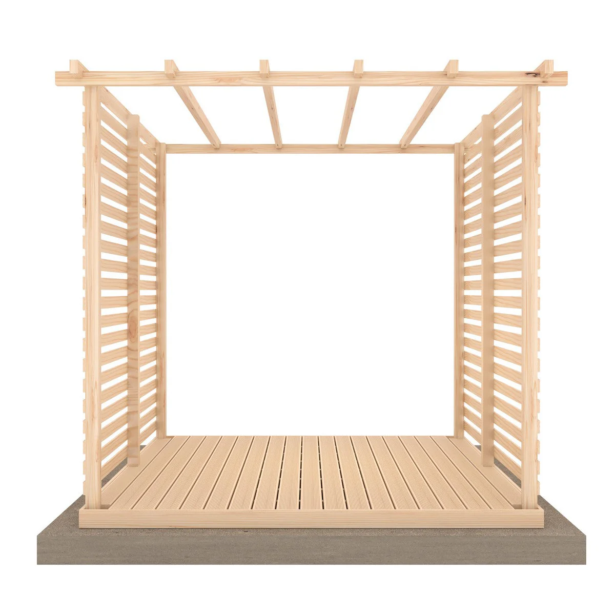 Ivy Garden Pergola with Decking & Sides by Shire Slatted - Image 4