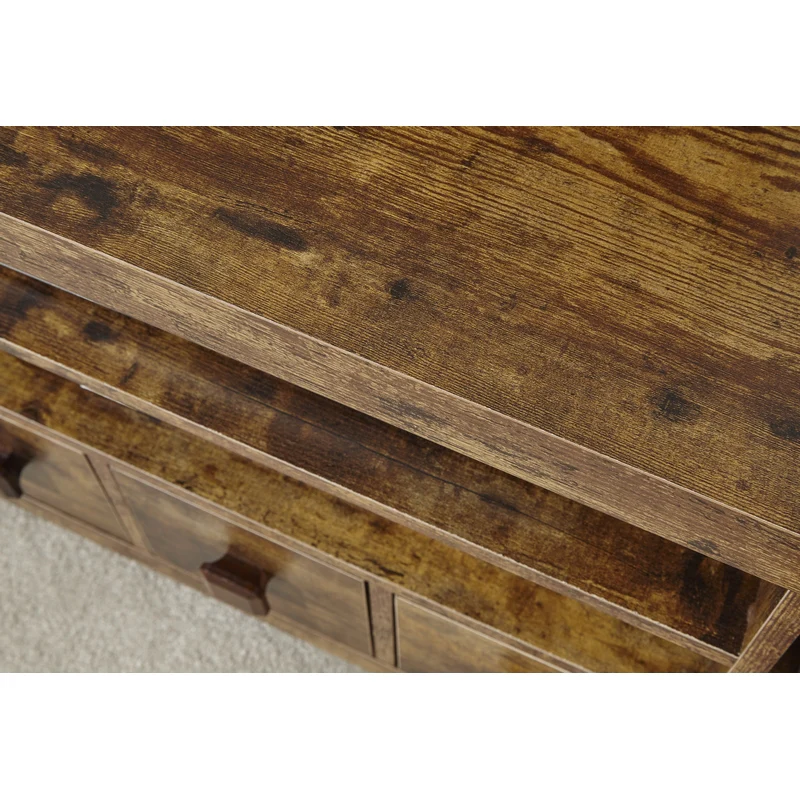 Jakarta Corner TV unit Natural 6 Shelves 3 Drawers - Image 4