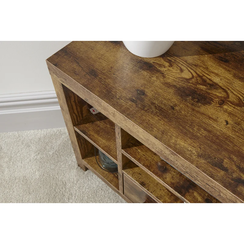 Jakarta Corner TV unit Natural 6 Shelves 3 Drawers - Image 5