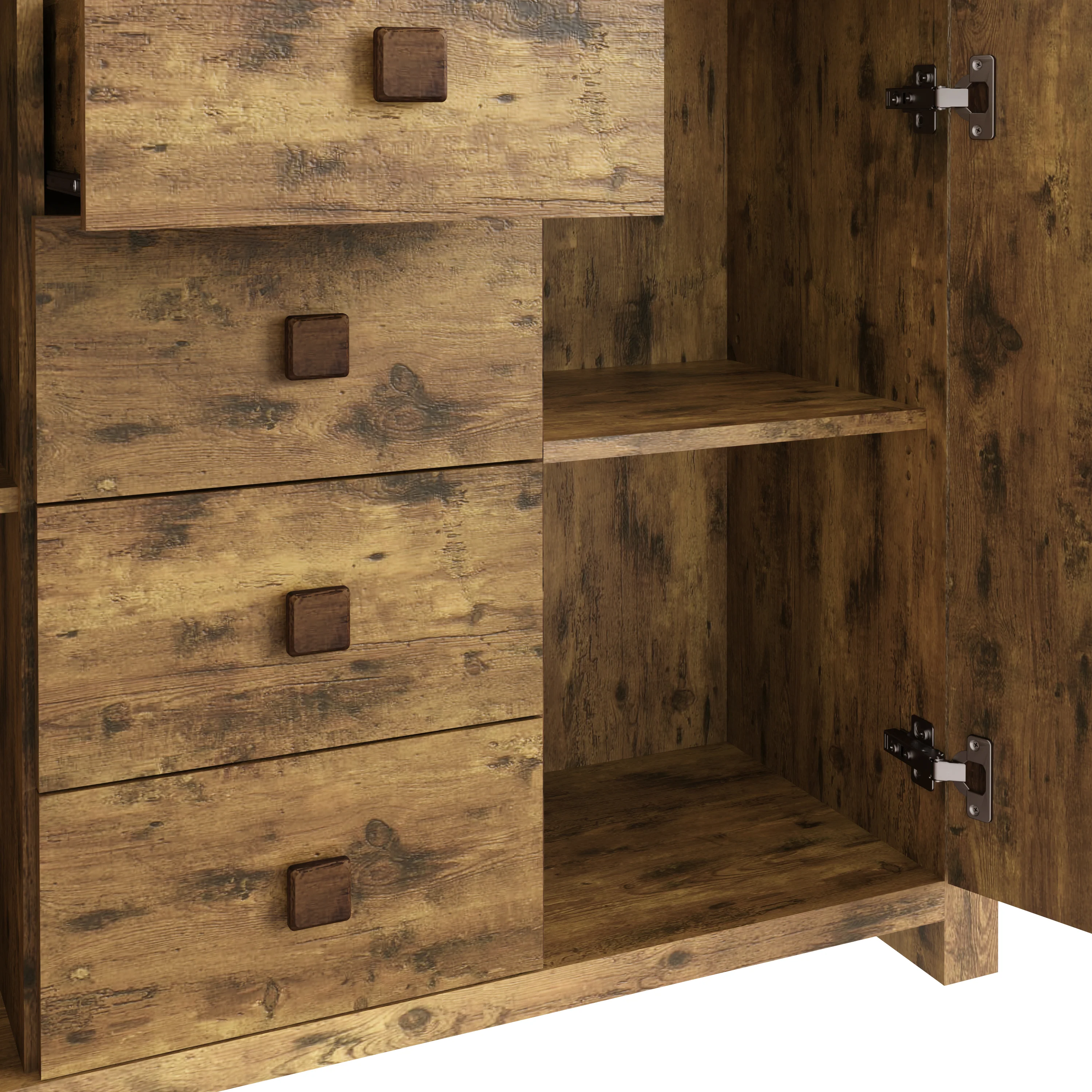Jakarta Large Sideboard Natural 2 Doors 4 Shelves 4 Drawers - Image 5