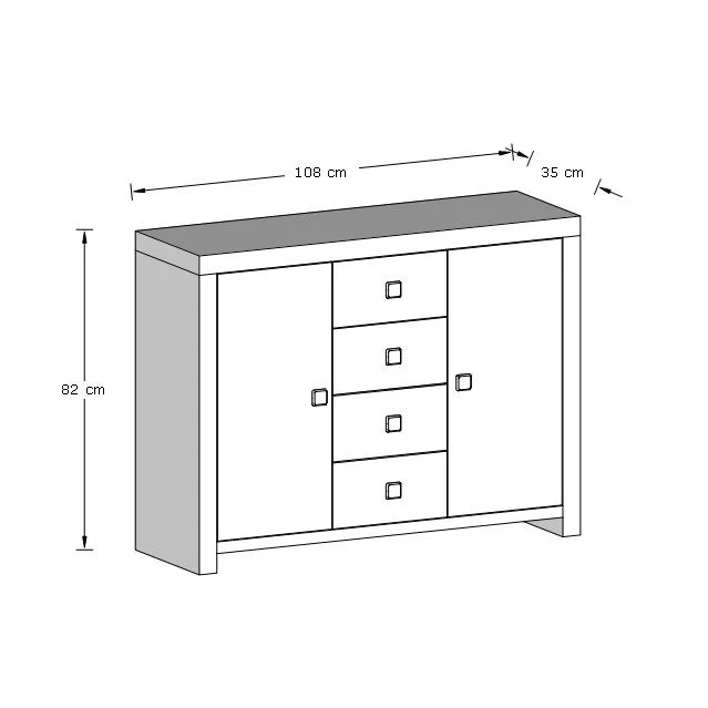 Jakarta Large Sideboard Natural 2 Doors 4 Shelves 4 Drawers - Image 6