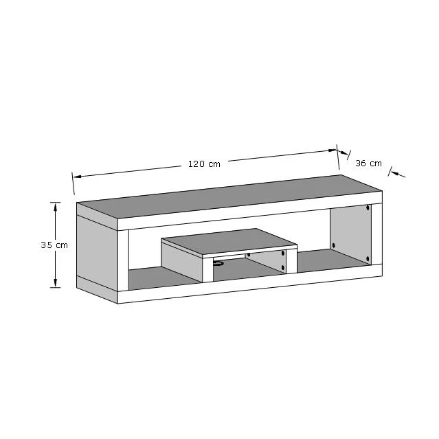 Jakarta TV Unit Natural 1 Shelf - Image 4