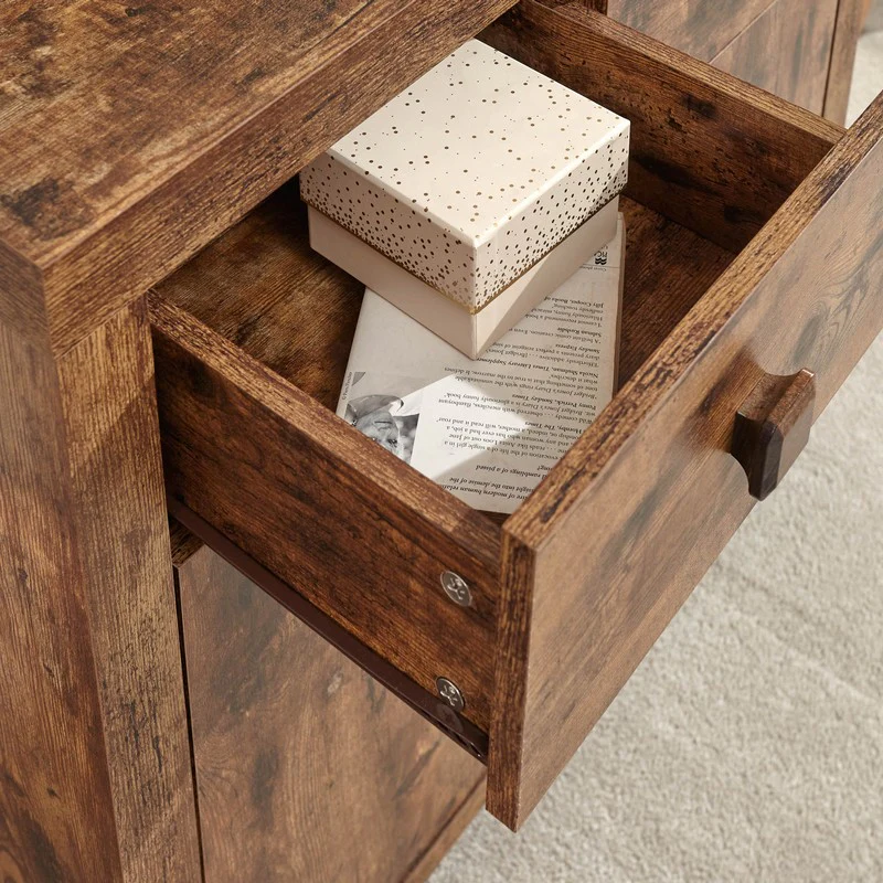 Jakarta Sideboard Melamine Natural 2 Doors 2 Shelves 2 Drawers - Image 3