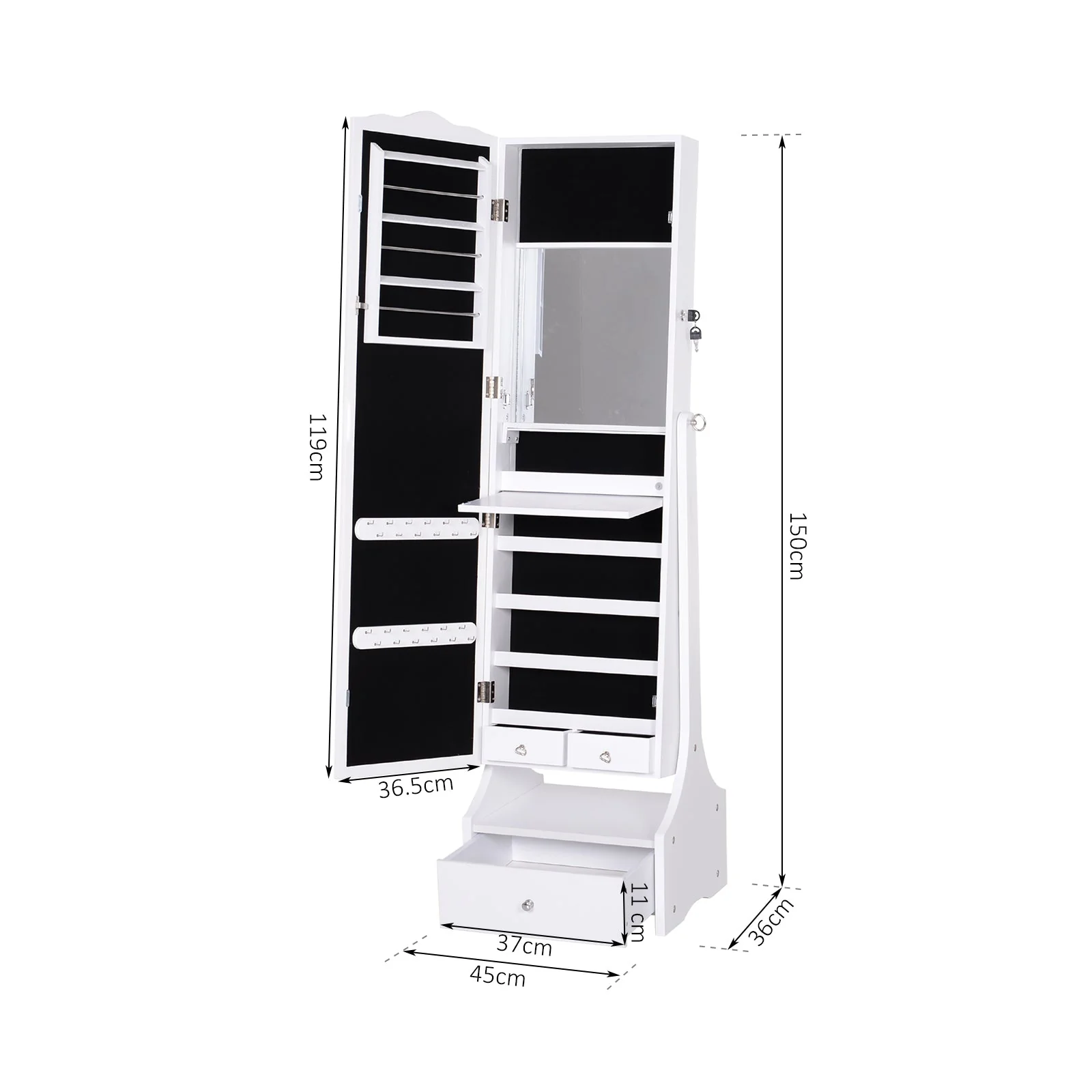 Jewellery Cabinet with led - Image 2