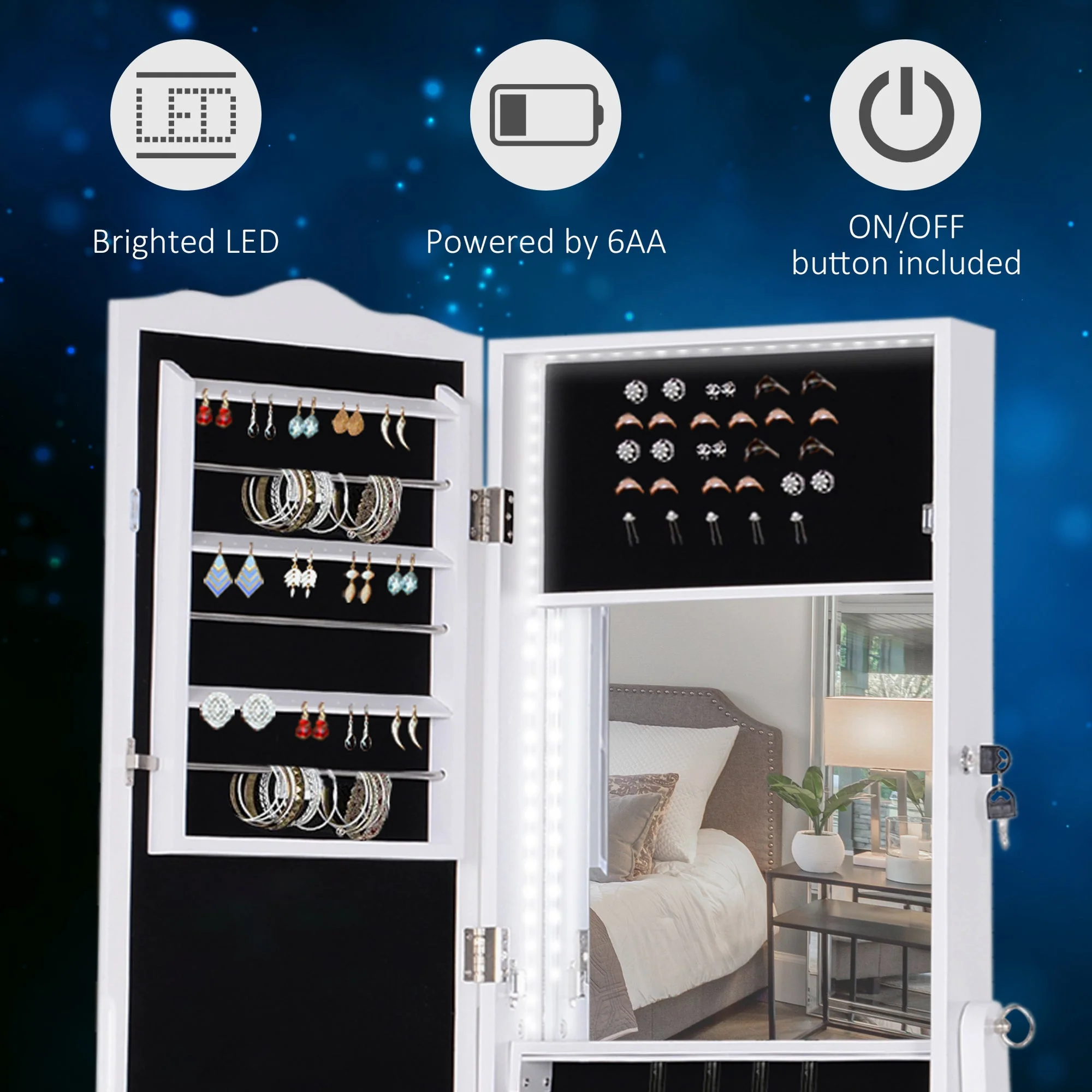 Jewellery Cabinet with led - Image 3