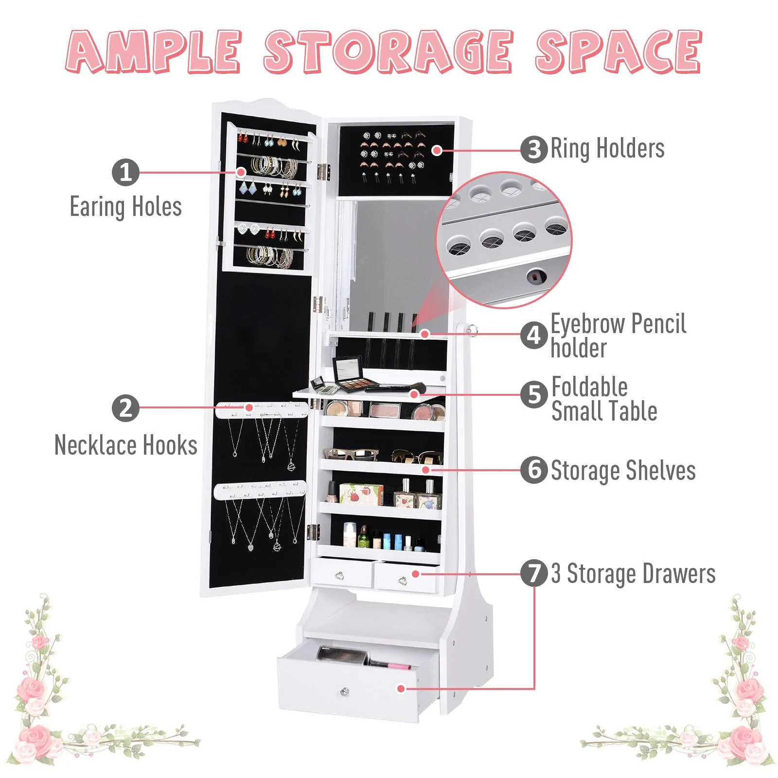 Jewellery Cabinet with led - Image 5
