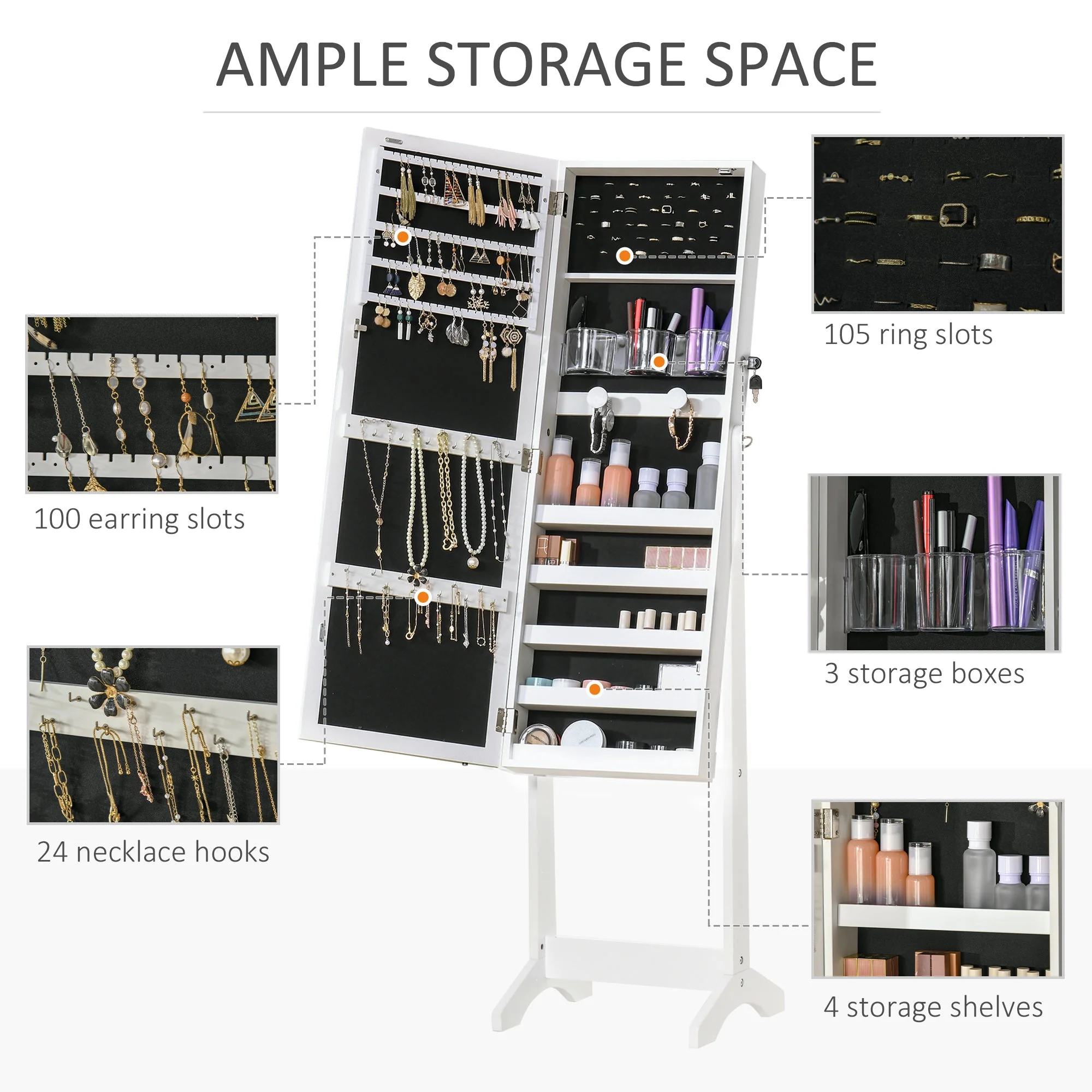 Jewellery Cabinet with LED Light - Image 4