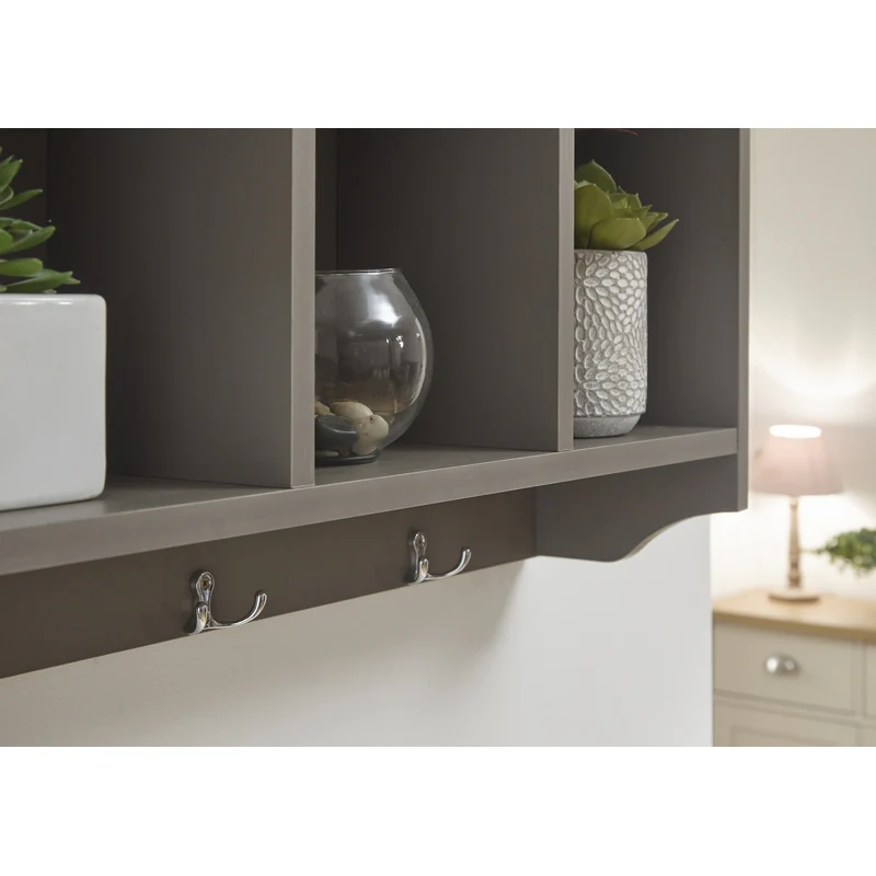 Kempton Wall Rack Grey 4 Shelves - Image 3