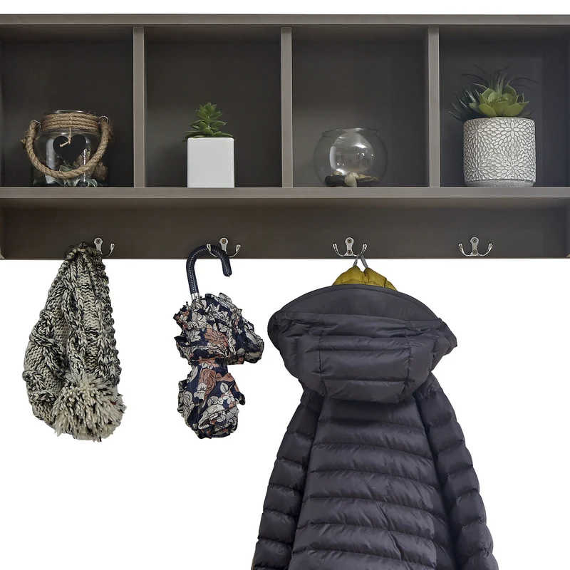 Kempton Wall Rack Grey 4 Shelves - Image 4
