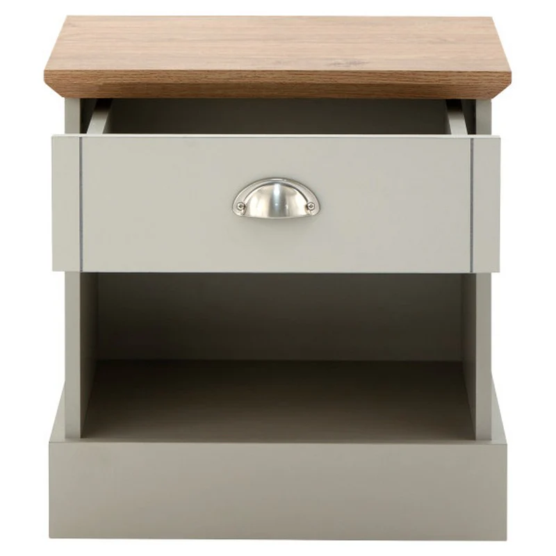 Kendal Bedside Table Grey 1 Shelf 1 Drawer - Image 10