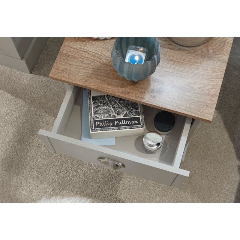 Kendal Bedside Table Grey 1 Shelf 1 Drawer - Image 5