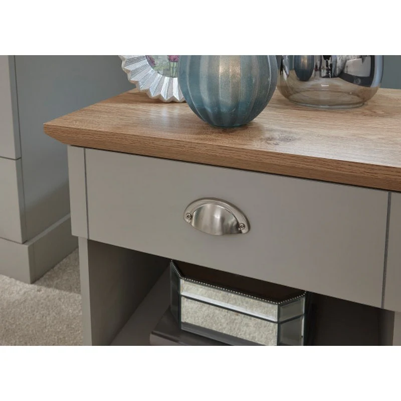Kendal Bedside Table Grey 1 Shelf 1 Drawer - Image 7