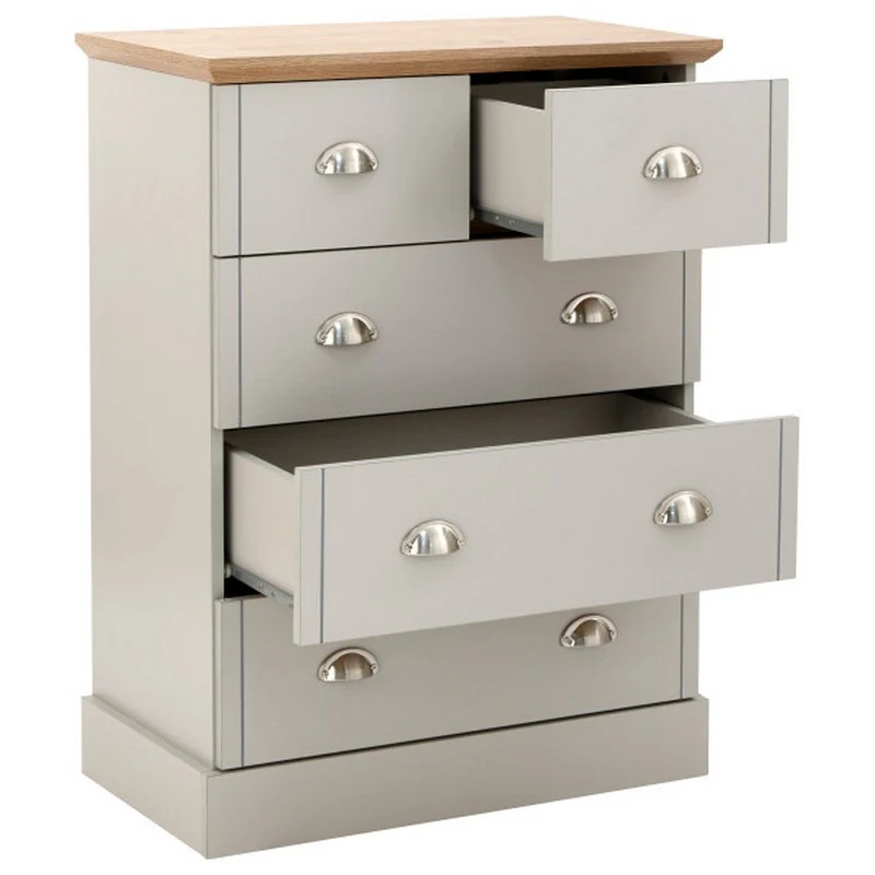 Kendal Chest of Drawers Grey 5 Drawers - Image 8