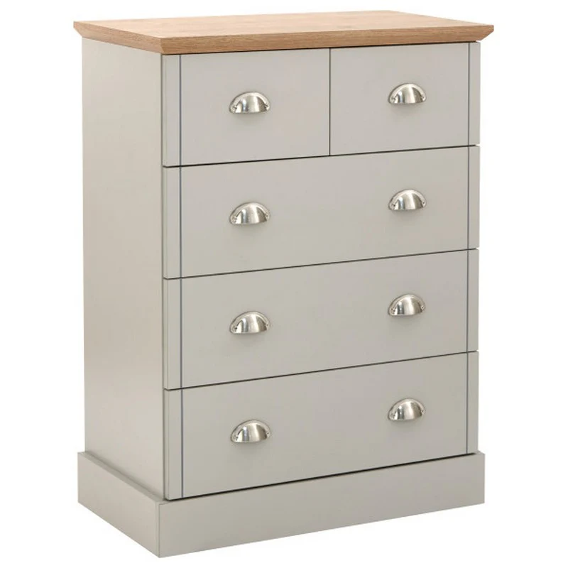 Kendal Chest of Drawers Grey 5 Drawers - Image 9