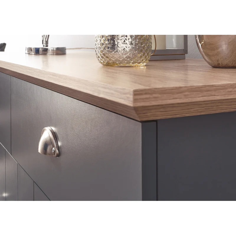 Kendal Large Sideboard Blue 3 Doors 2 Shelves 2 Drawers - Image 3