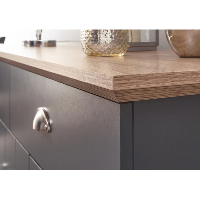 Kendal Large Sideboard Blue 3 Doors 2 Shelves 2 Drawers - Image 4