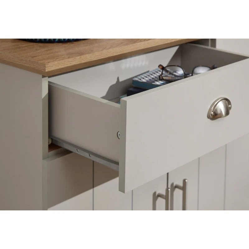 Kendal Large Sideboard Grey 3 Doors 4 Shelves 2 Drawers - Image 7