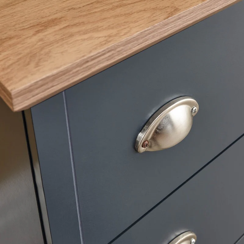 Kendal Tall Chest of Drawers Blue 3 Drawers - Image 3