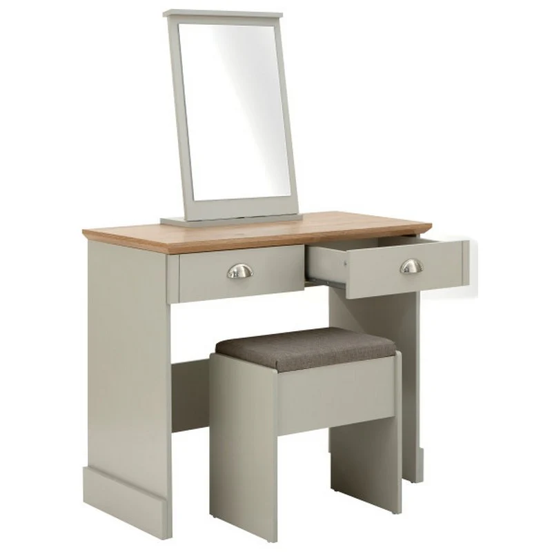 Kendal Tall Dressing Table Grey 2 Drawers - Image 10