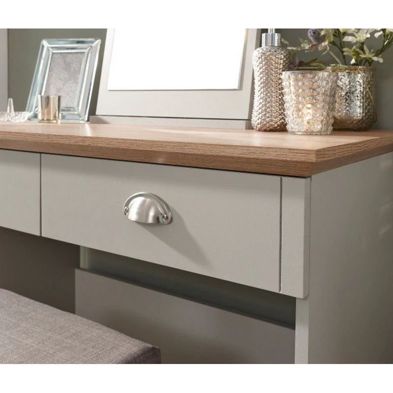 Kendal Tall Dressing Table Grey 2 Drawers - Image 5