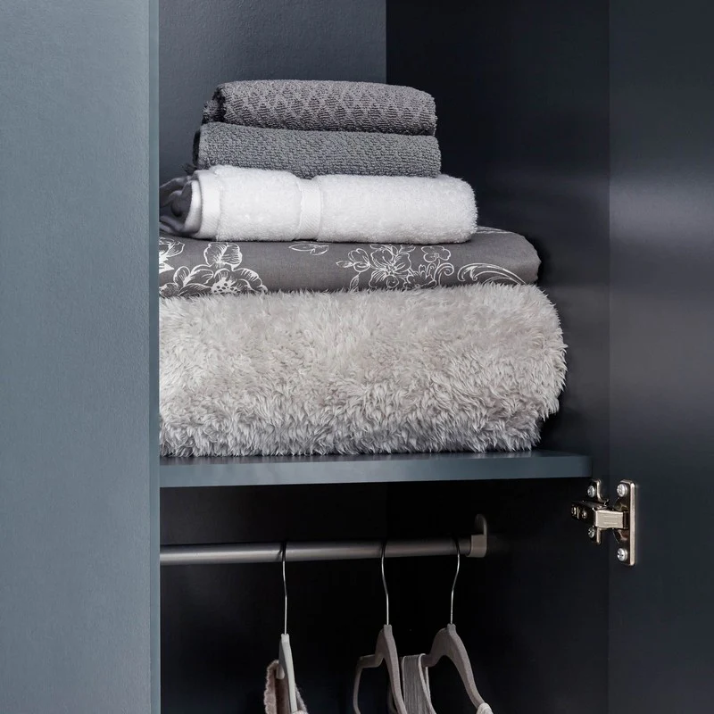 Kendal Tall Wardrobe Blue 3 Doors 1 Shelf 3 Drawers - Image 3