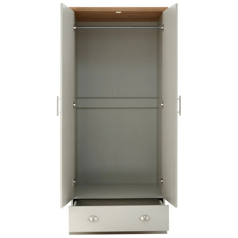 Kendal Tall Wardrobe Grey 2 Doors 1 Drawer - Image 10