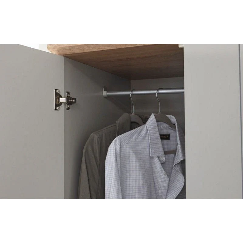 Kendal Tall Wardrobe Grey 3 Doors 1 Shelf 3 Drawers - Image 3