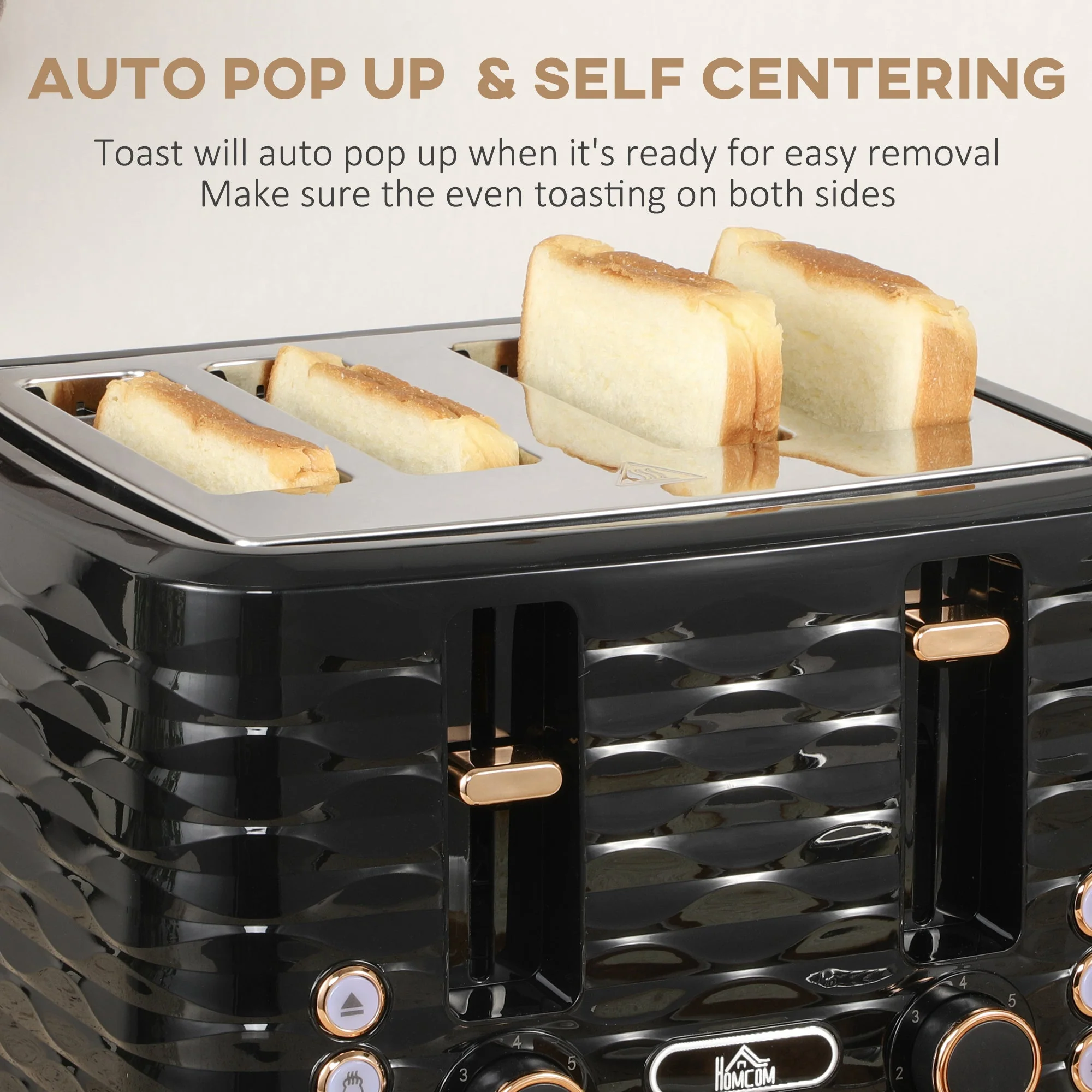 Kettle & Four Slice Toaster Set Black - Image 5