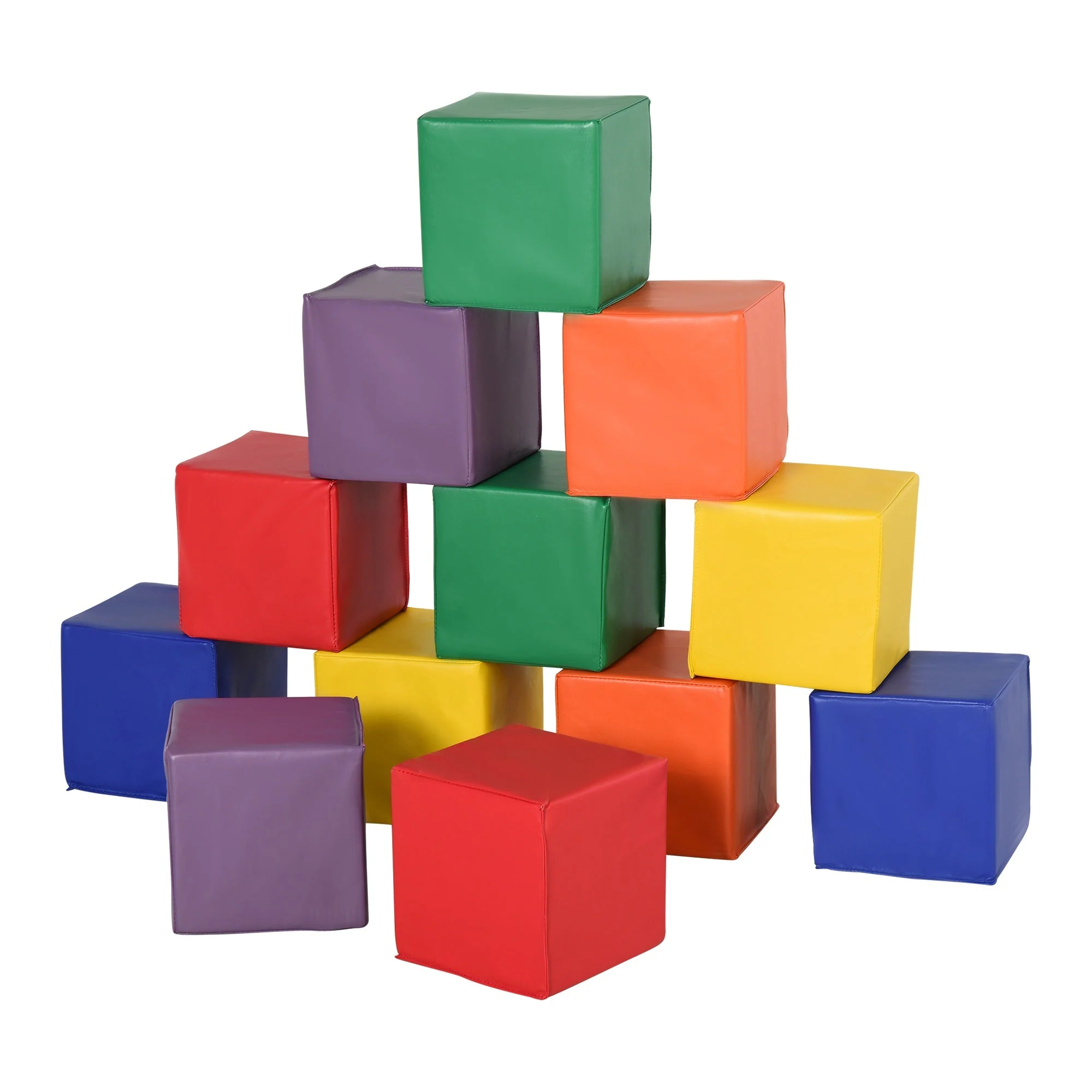 Kids 12-Piece PU Soft Stacking Blocks Multi-Colour - Image 2