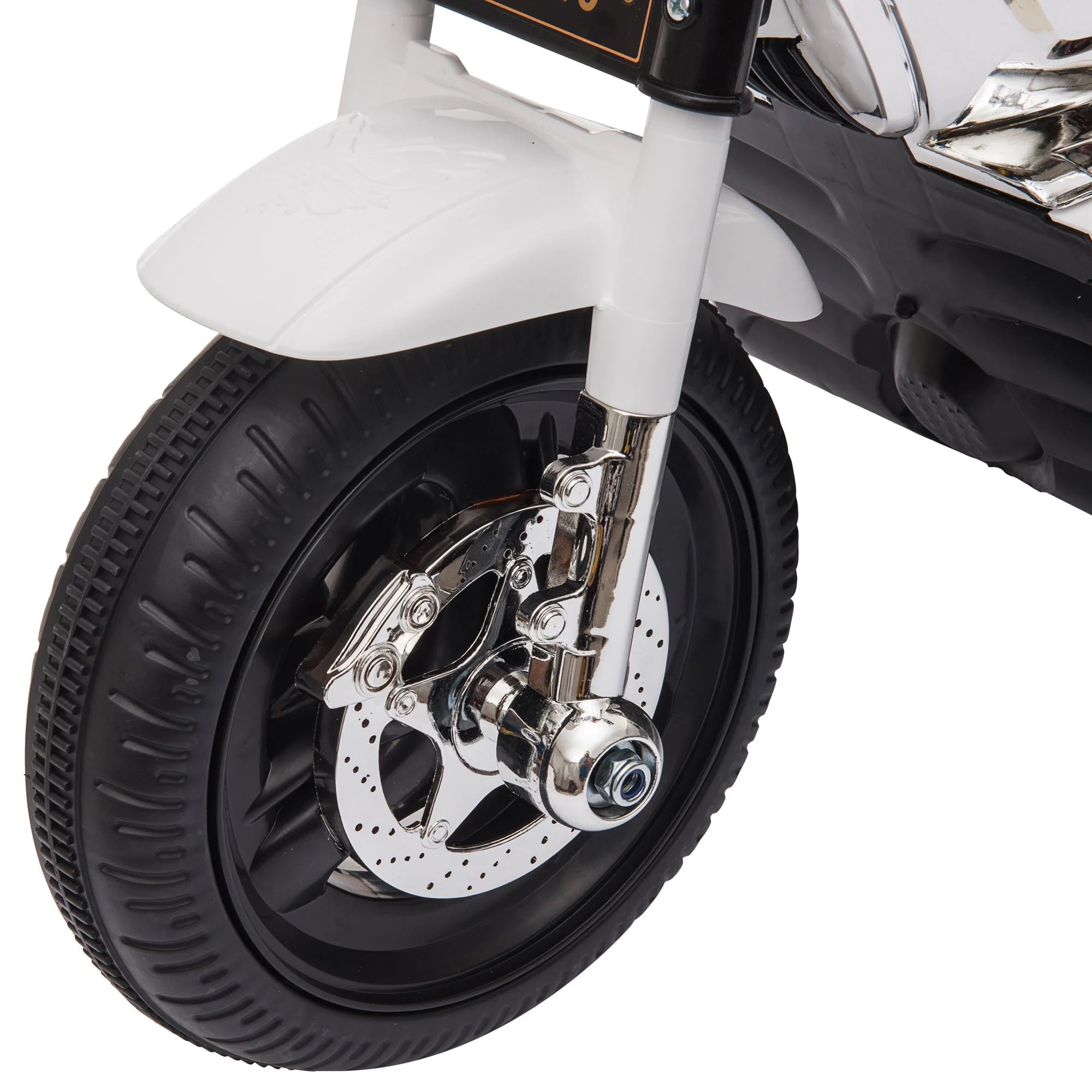 Kids 6V Battery PP Motorcycle Ride On Trike w/ Lights Music Horn 18 - 36 Months White - Image 8