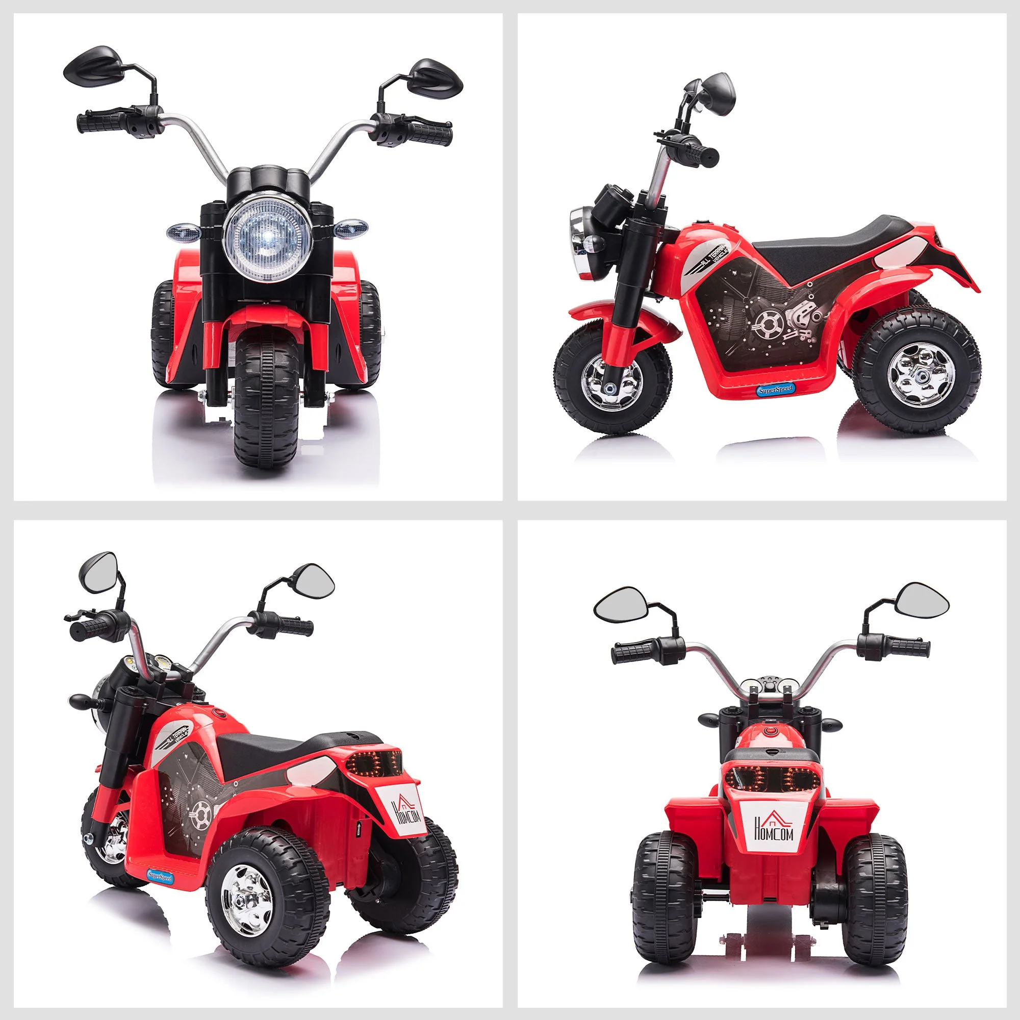 Kids 6V Electric Motorcycle Ride-On Toy Battery 18 - 36 Months Red - Image 8