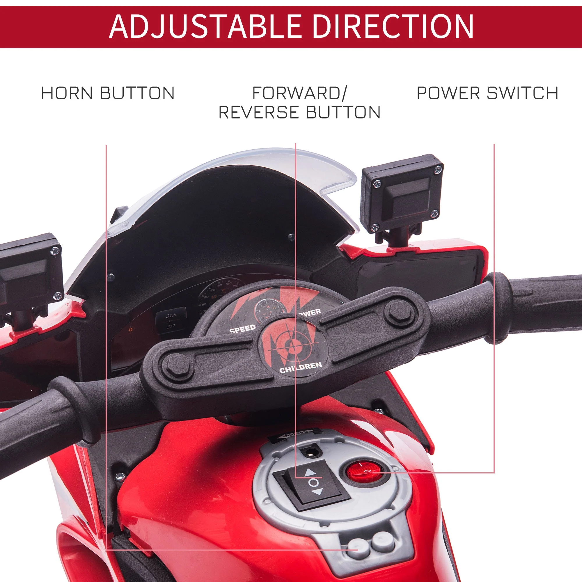 Kids 6V Electric Pedal Motorcycle Ride-On Toy Battery 18-48 months Red - Image 5